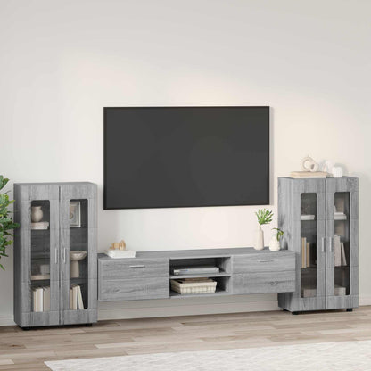 vidaXL TV Cabinet Set FLORIN 3 pcs Grey Sonoma Engineered Wood