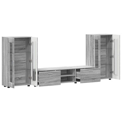 vidaXL TV Cabinet Set FLORIN 3 pcs Grey Sonoma Engineered Wood