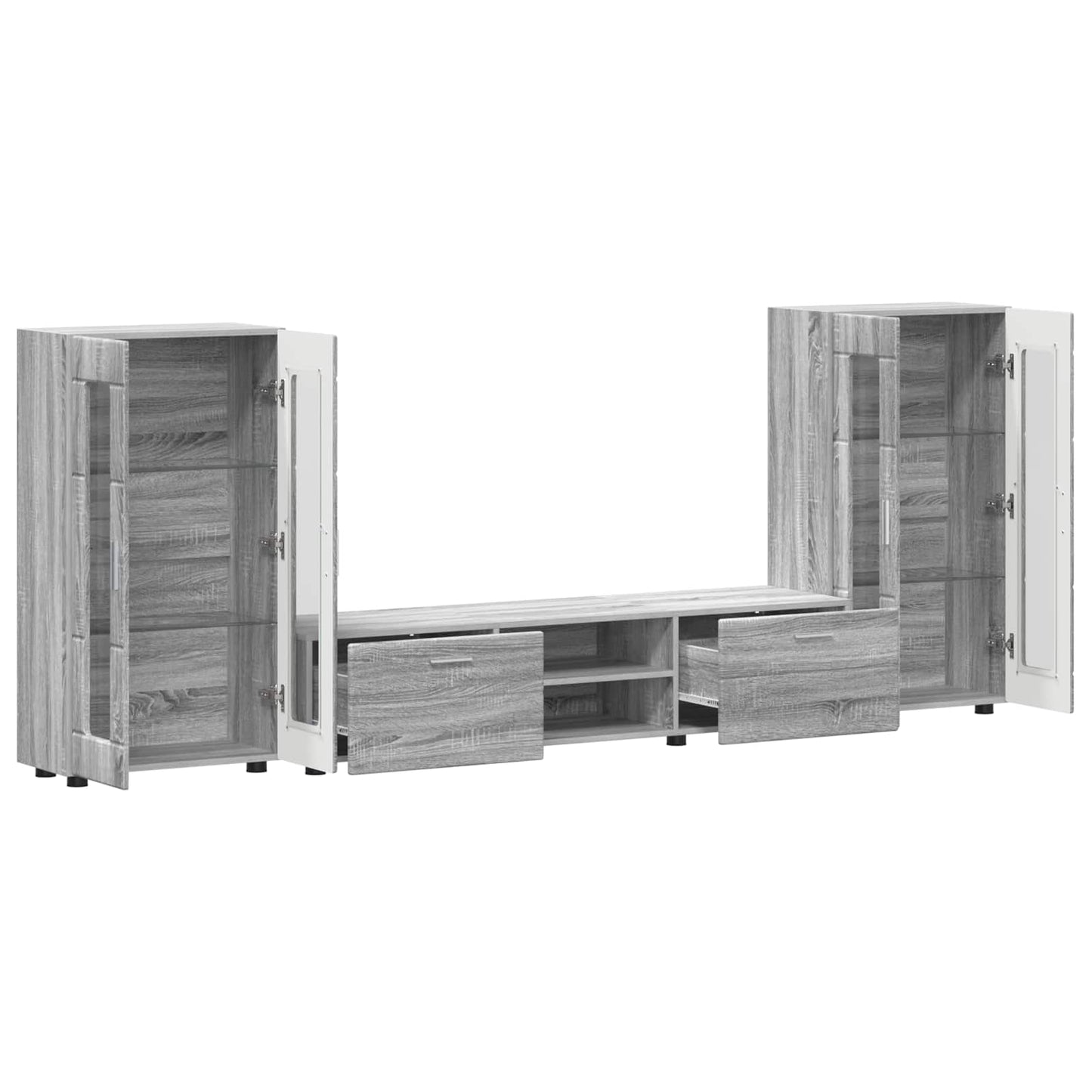 vidaXL TV Cabinet Set FLORIN 3 pcs Grey Sonoma Engineered Wood