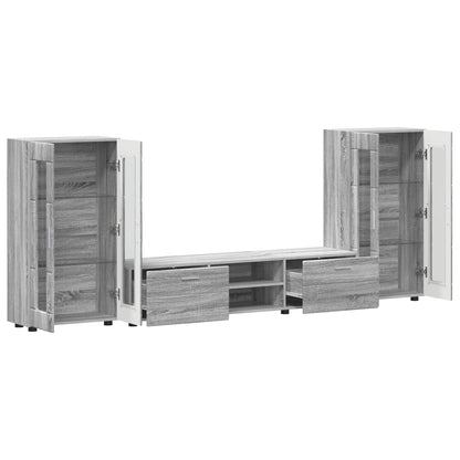 vidaXL TV Cabinet Set FLORIN 3 pcs Grey Sonoma Engineered Wood