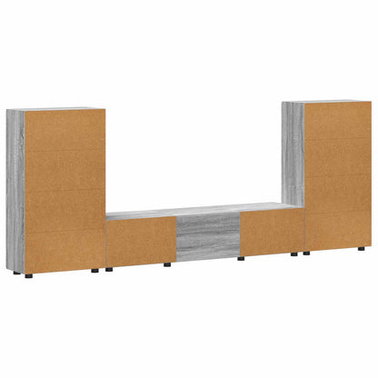vidaXL TV Cabinet Set FLORIN 3 pcs Grey Sonoma Engineered Wood