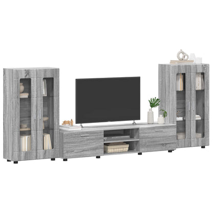 vidaXL TV Cabinet Set FLORIN 3 pcs Grey Sonoma Engineered Wood