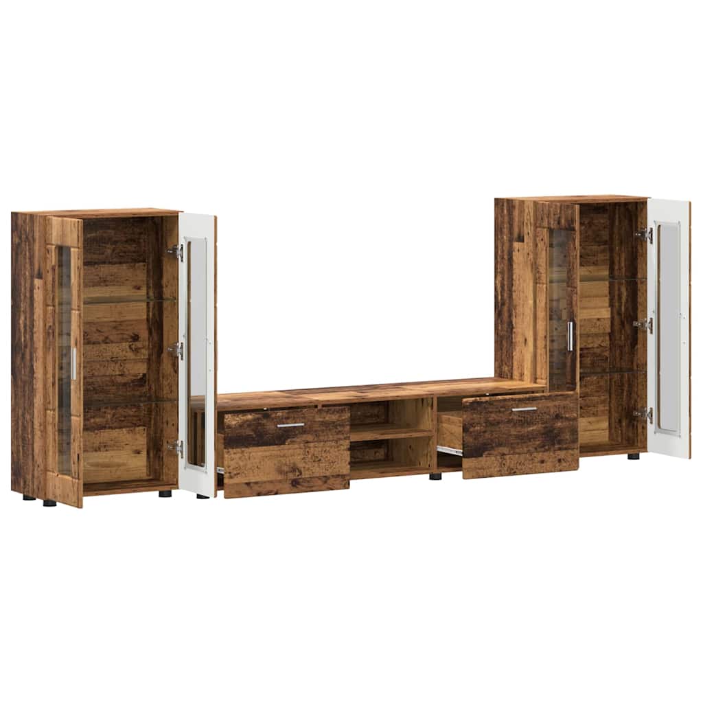 vidaXL TV Cabinet Set FLORIN 3 pcs Old Wood Engineered Wood