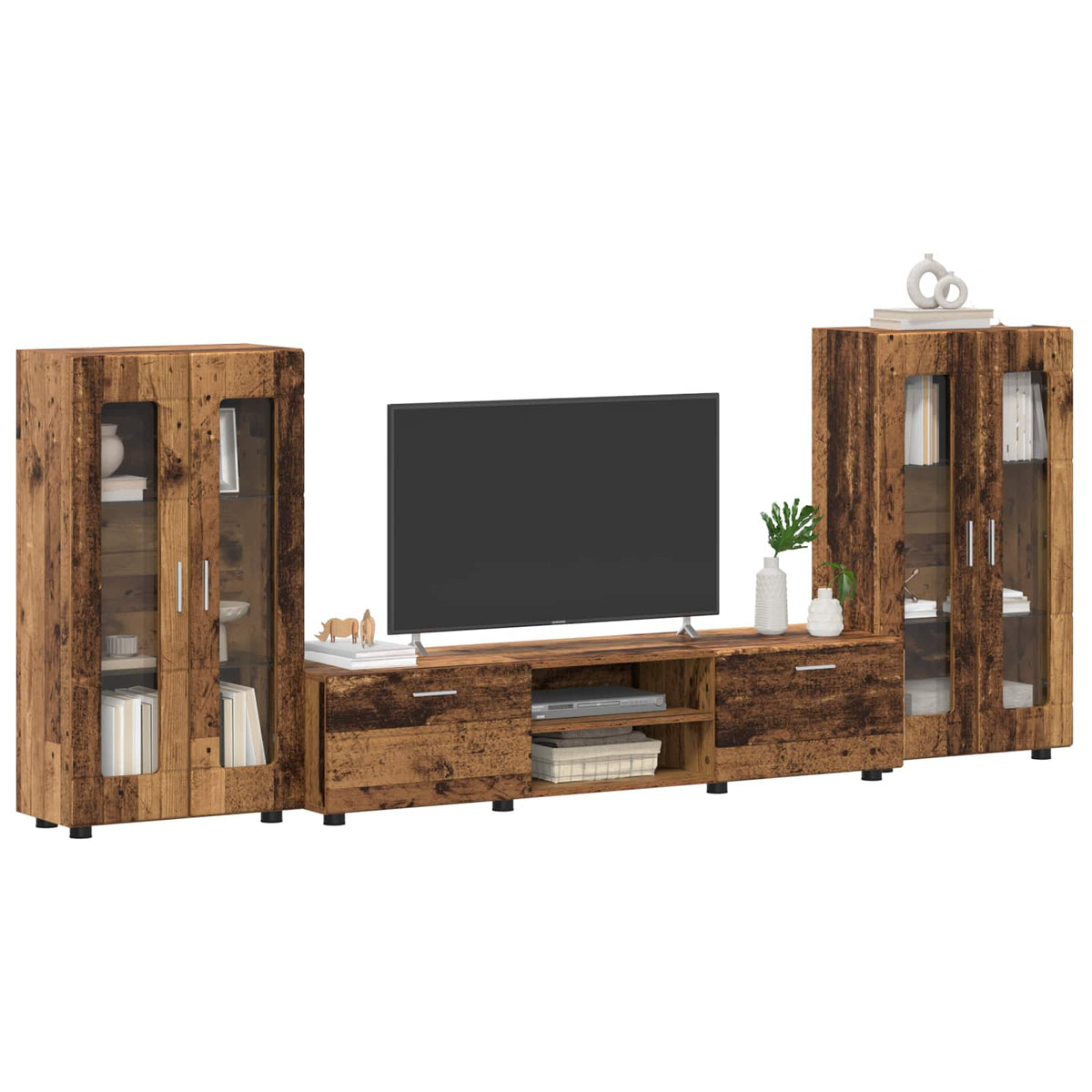 vidaXL TV Cabinet Set FLORIN 3 pcs Old Wood Engineered Wood