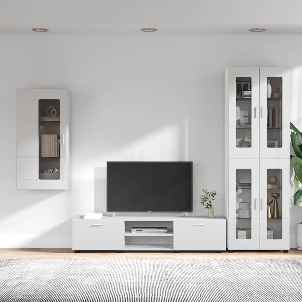 vidaXL TV Cabinet Set FLORIN 3 pcs White Engineered Wood