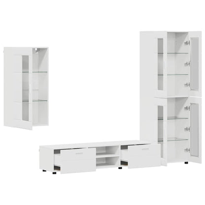 vidaXL TV Cabinet Set FLORIN 3 pcs White Engineered Wood