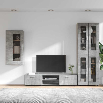 vidaXL TV Cabinet Set FLORIN 3 pcs Concrete Grey Engineered Wood