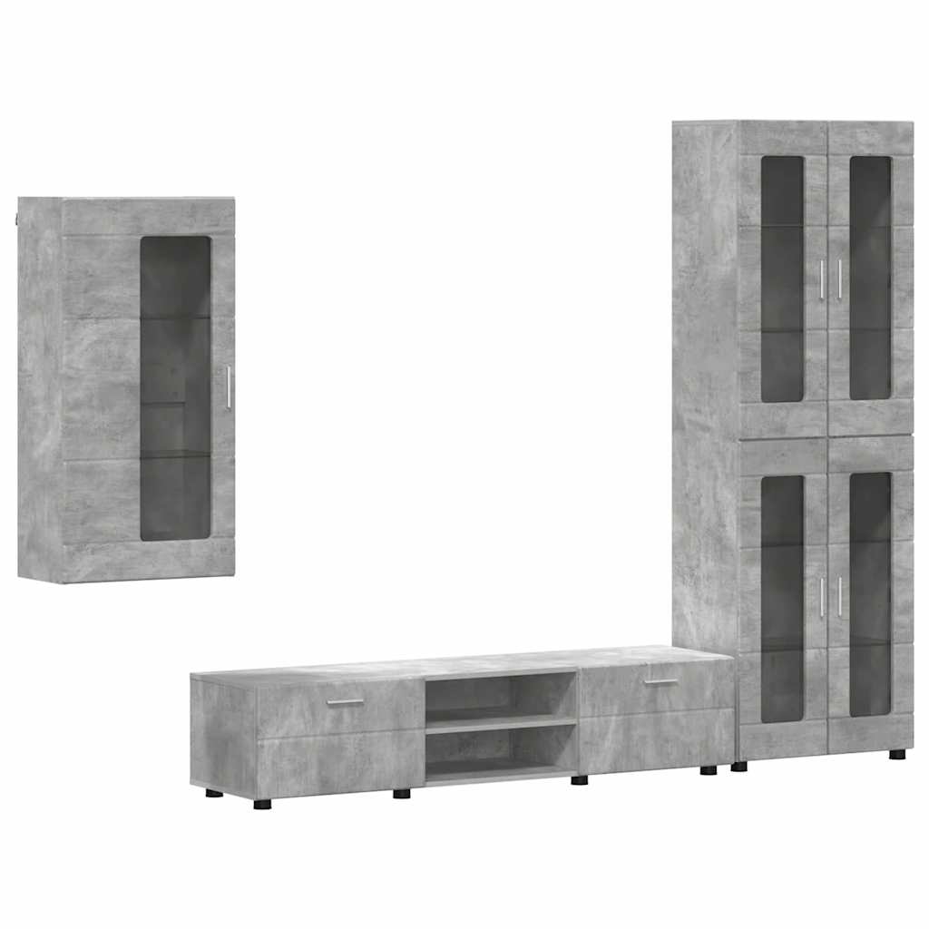 vidaXL TV Cabinet Set FLORIN 3 pcs Concrete Grey Engineered Wood