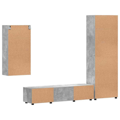 vidaXL TV Cabinet Set FLORIN 3 pcs Concrete Grey Engineered Wood