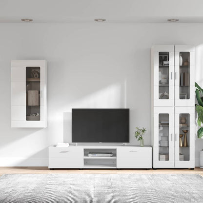 vidaXL TV Cabinet Set FLORIN 3 pcs High Gloss White Engineered Wood