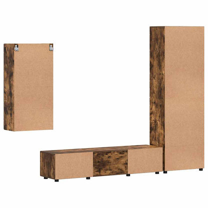 vidaXL TV Cabinet Set FLORIN 3 pcs Smoked Oak Engineered Wood