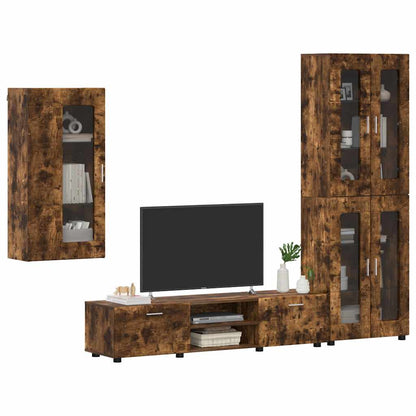 vidaXL TV Cabinet Set FLORIN 3 pcs Smoked Oak Engineered Wood