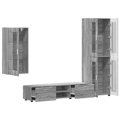 vidaXL TV Cabinet Set FLORIN 3 pcs Grey Sonoma Engineered Wood