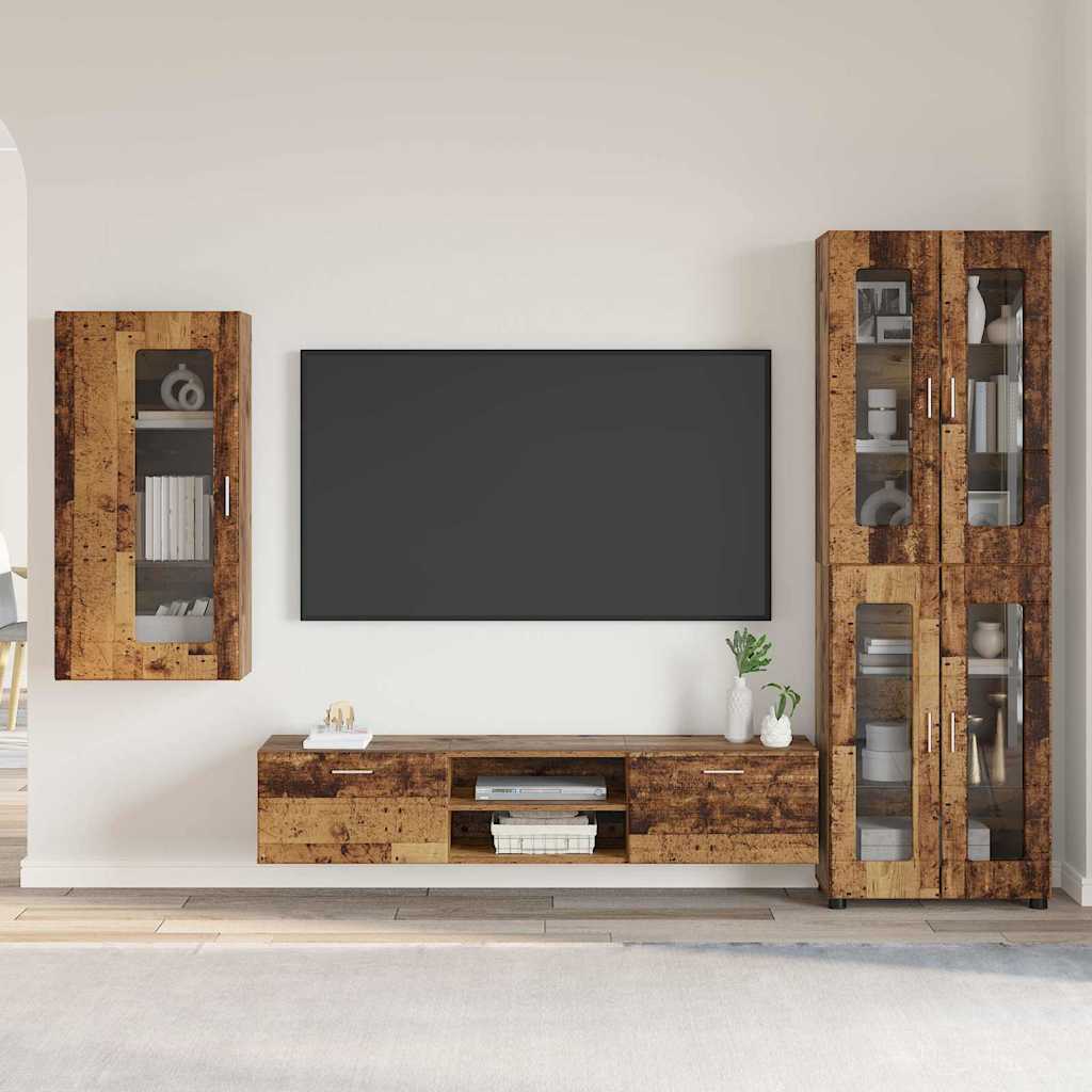vidaXL TV Cabinet Set FLORIN 3 pcs Old Wood Engineered Wood