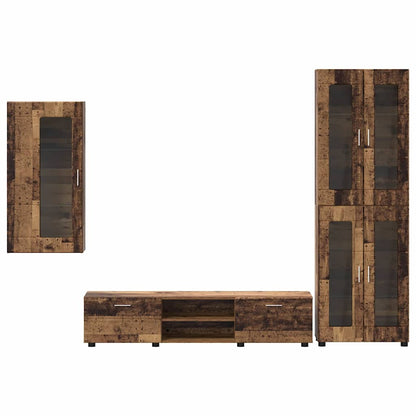 vidaXL TV Cabinet Set FLORIN 3 pcs Old Wood Engineered Wood