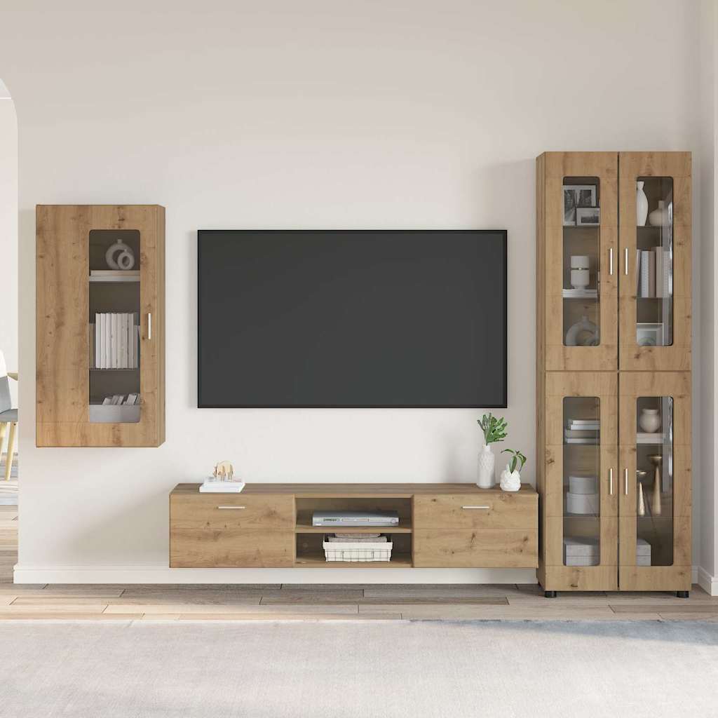vidaXL TV Cabinet Set FLORIN 3 pcs Artisan Oak Engineered Wood