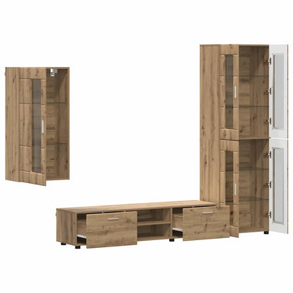 vidaXL TV Cabinet Set FLORIN 3 pcs Artisan Oak Engineered Wood