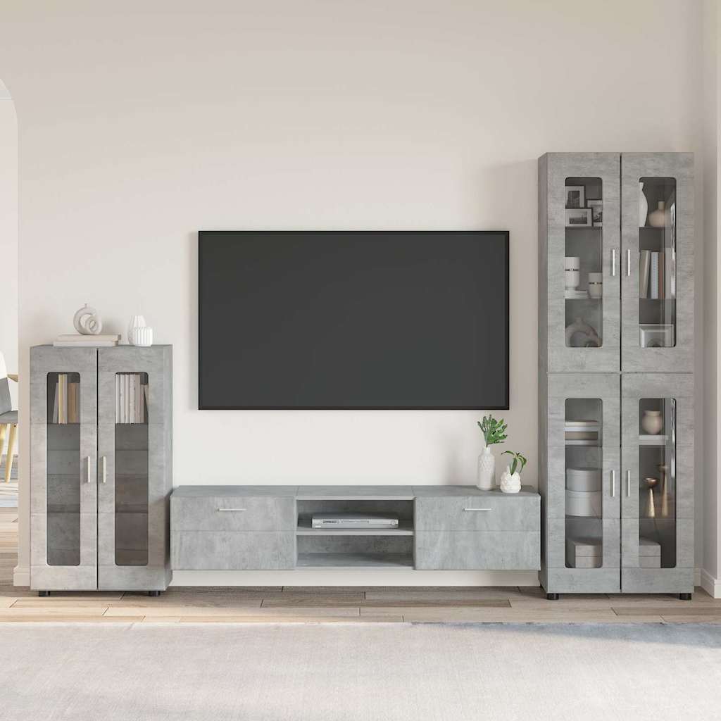 vidaXL TV Cabinet Set FLORIN 3 pcs Concrete Grey Engineered Wood