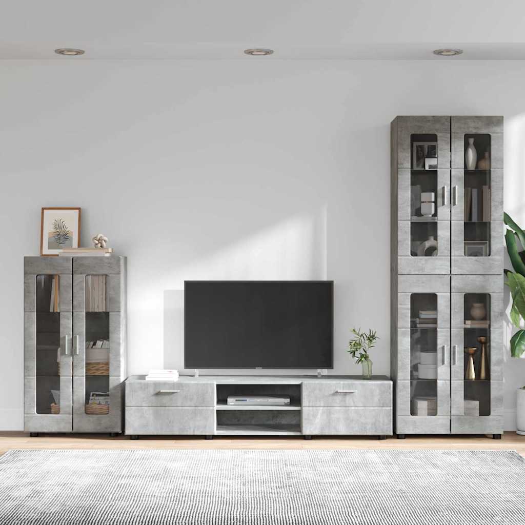 vidaXL TV Cabinet Set FLORIN 3 pcs Concrete Grey Engineered Wood