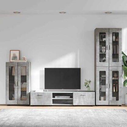 vidaXL TV Cabinet Set FLORIN 3 pcs Concrete Grey Engineered Wood