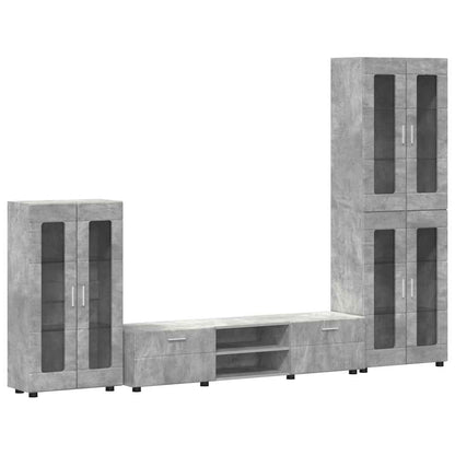 vidaXL TV Cabinet Set FLORIN 3 pcs Concrete Grey Engineered Wood