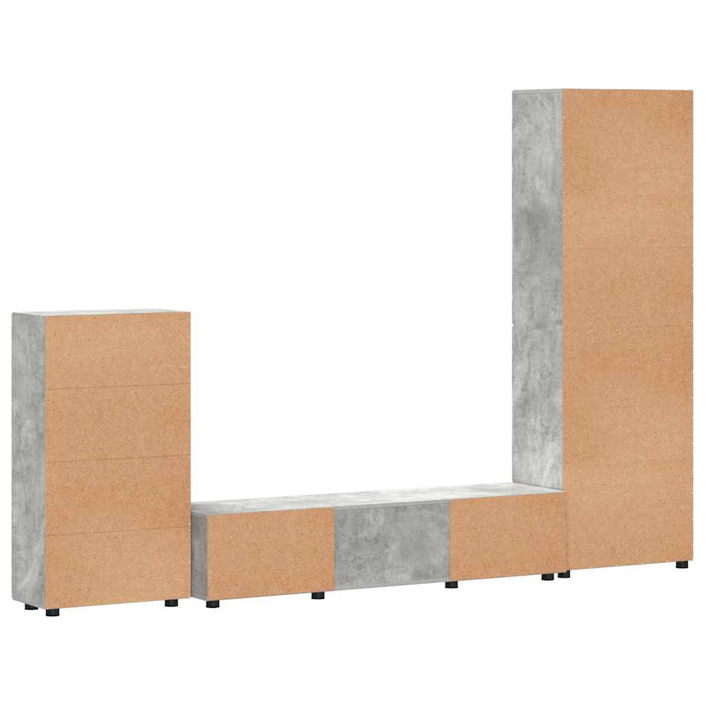 vidaXL TV Cabinet Set FLORIN 3 pcs Concrete Grey Engineered Wood