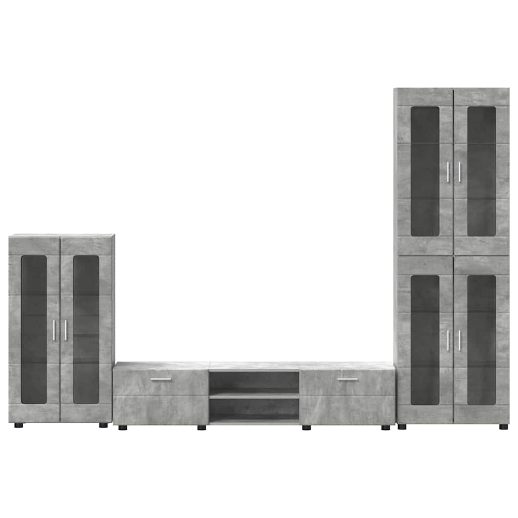 vidaXL TV Cabinet Set FLORIN 3 pcs Concrete Grey Engineered Wood