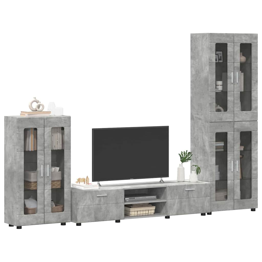vidaXL TV Cabinet Set FLORIN 3 pcs Concrete Grey Engineered Wood