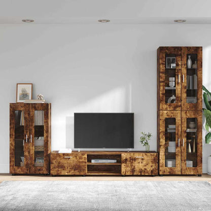 vidaXL TV Cabinet Set FLORIN 3 pcs Smoked Oak Engineered Wood