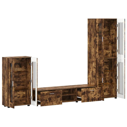 vidaXL TV Cabinet Set FLORIN 3 pcs Smoked Oak Engineered Wood