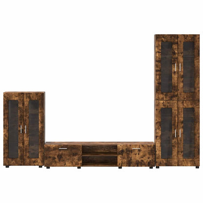 vidaXL TV Cabinet Set FLORIN 3 pcs Smoked Oak Engineered Wood
