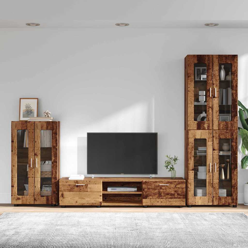 vidaXL TV Cabinet Set FLORIN 3 pcs Old Wood Engineered Wood