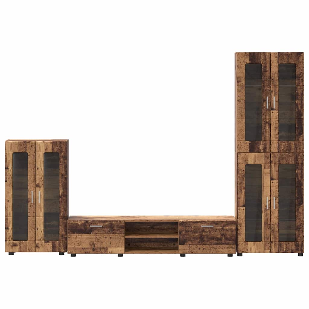 vidaXL TV Cabinet Set FLORIN 3 pcs Old Wood Engineered Wood