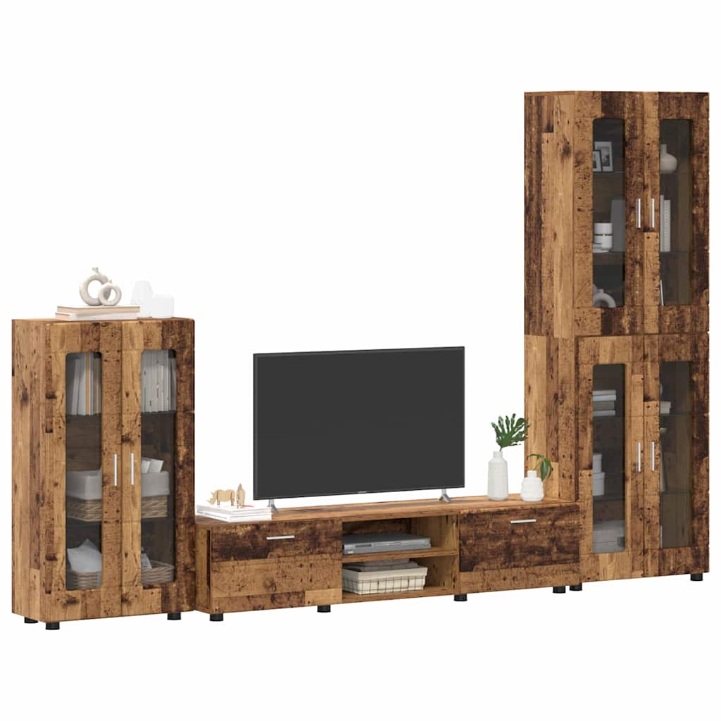 vidaXL TV Cabinet Set FLORIN 3 pcs Old Wood Engineered Wood