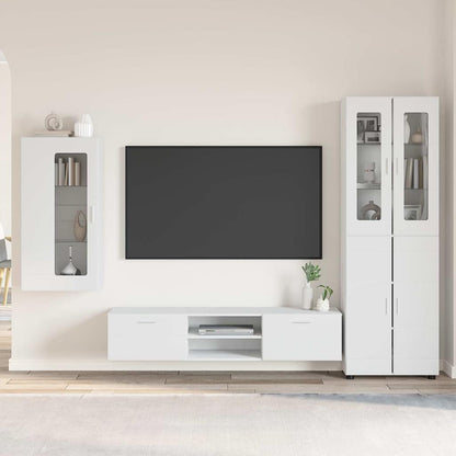 vidaXL TV Cabinet Set with Drawer FLORIN 3 pcs White Engineered Wood
