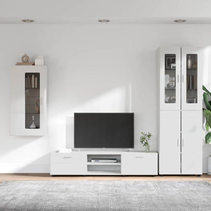 vidaXL TV Cabinet Set with Drawer FLORIN 3 pcs White Engineered Wood