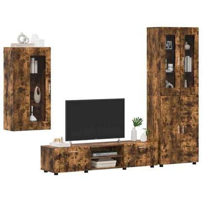 vidaXL TV Cabinet Set FLORIN 3 pcs Smoked Oak Engineered Wood