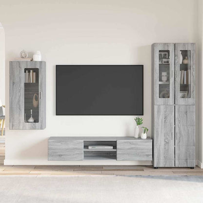 vidaXL TV Cabinet Set FLORIN 3 pcs Grey Sonoma Engineered Wood