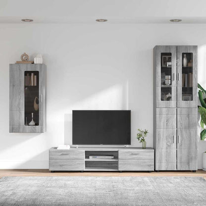 vidaXL TV Cabinet Set FLORIN 3 pcs Grey Sonoma Engineered Wood