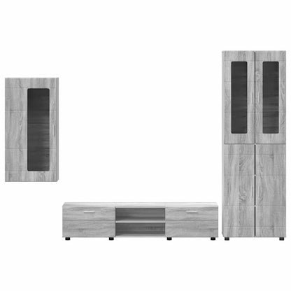 vidaXL TV Cabinet Set FLORIN 3 pcs Grey Sonoma Engineered Wood