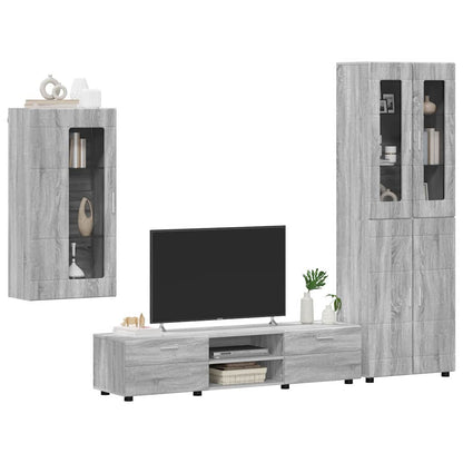 vidaXL TV Cabinet Set FLORIN 3 pcs Grey Sonoma Engineered Wood