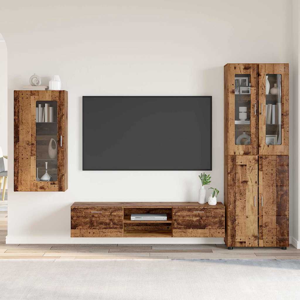 vidaXL TV Cabinet Set FLORIN 3 pcs Old Wood Engineered Wood