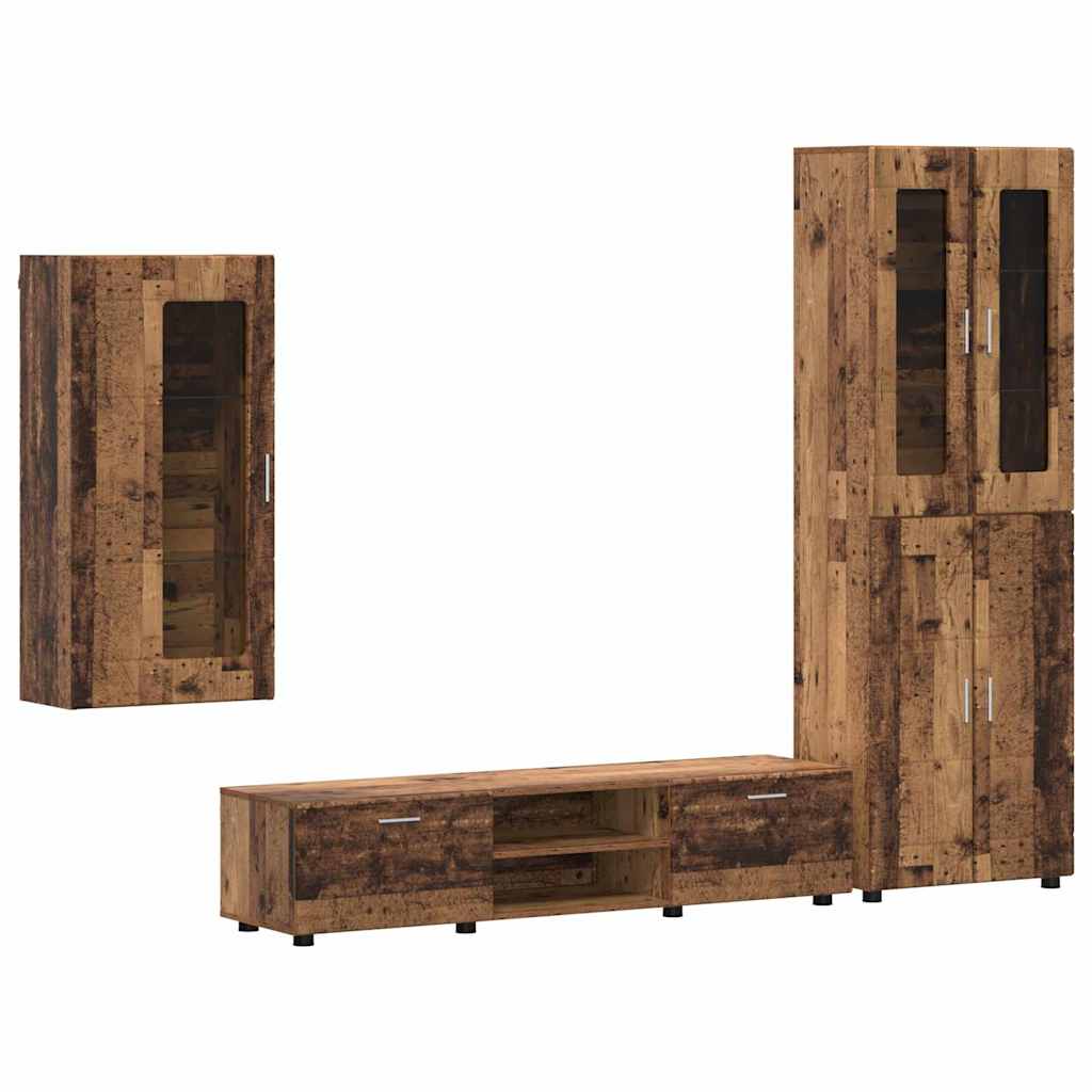 vidaXL TV Cabinet Set FLORIN 3 pcs Old Wood Engineered Wood