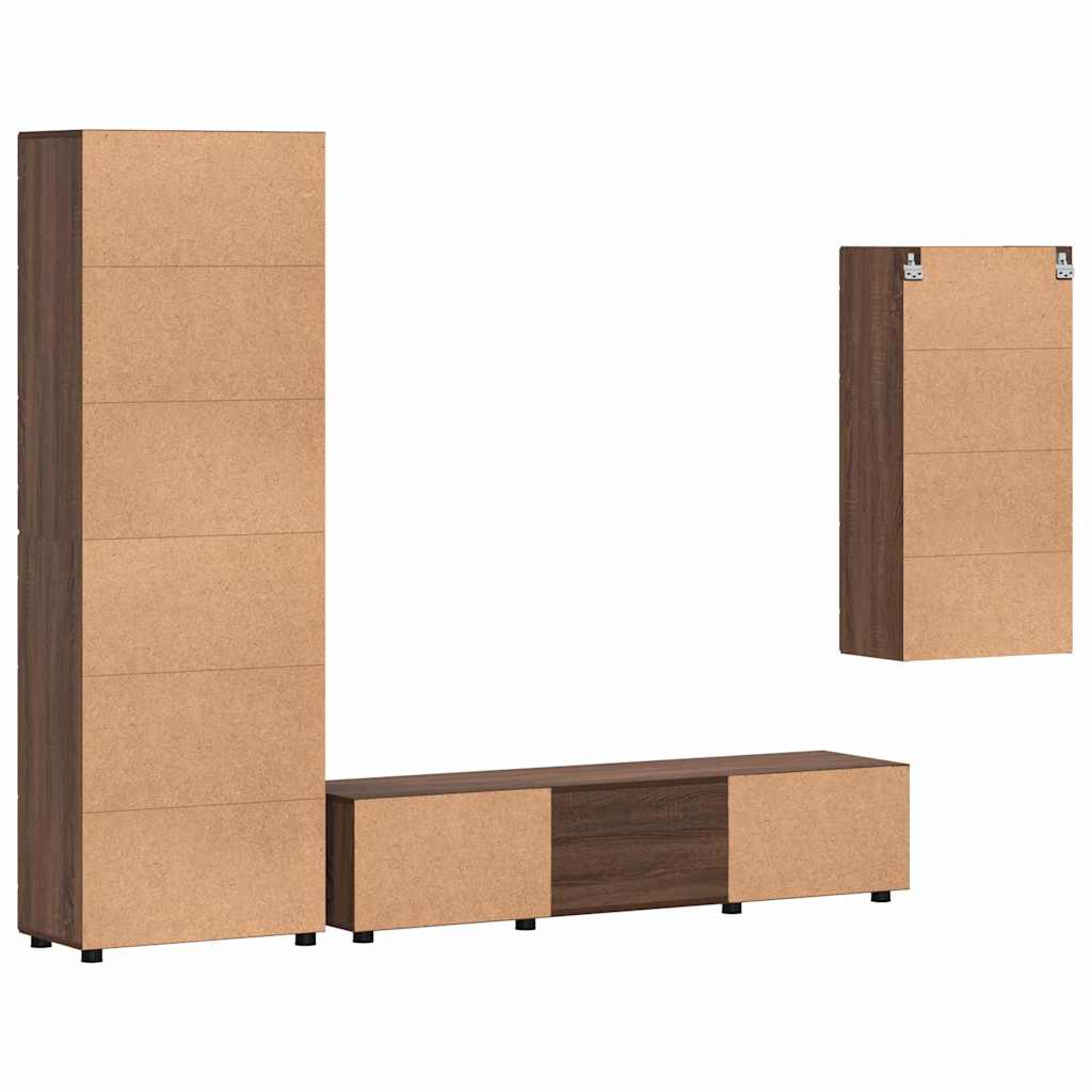 vidaXL TV Cabinet Set FLORIN 3 pcs Old Wood Engineered Wood