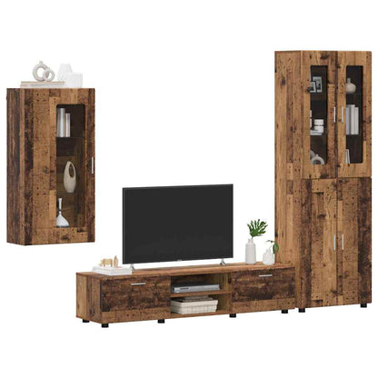 vidaXL TV Cabinet Set FLORIN 3 pcs Old Wood Engineered Wood