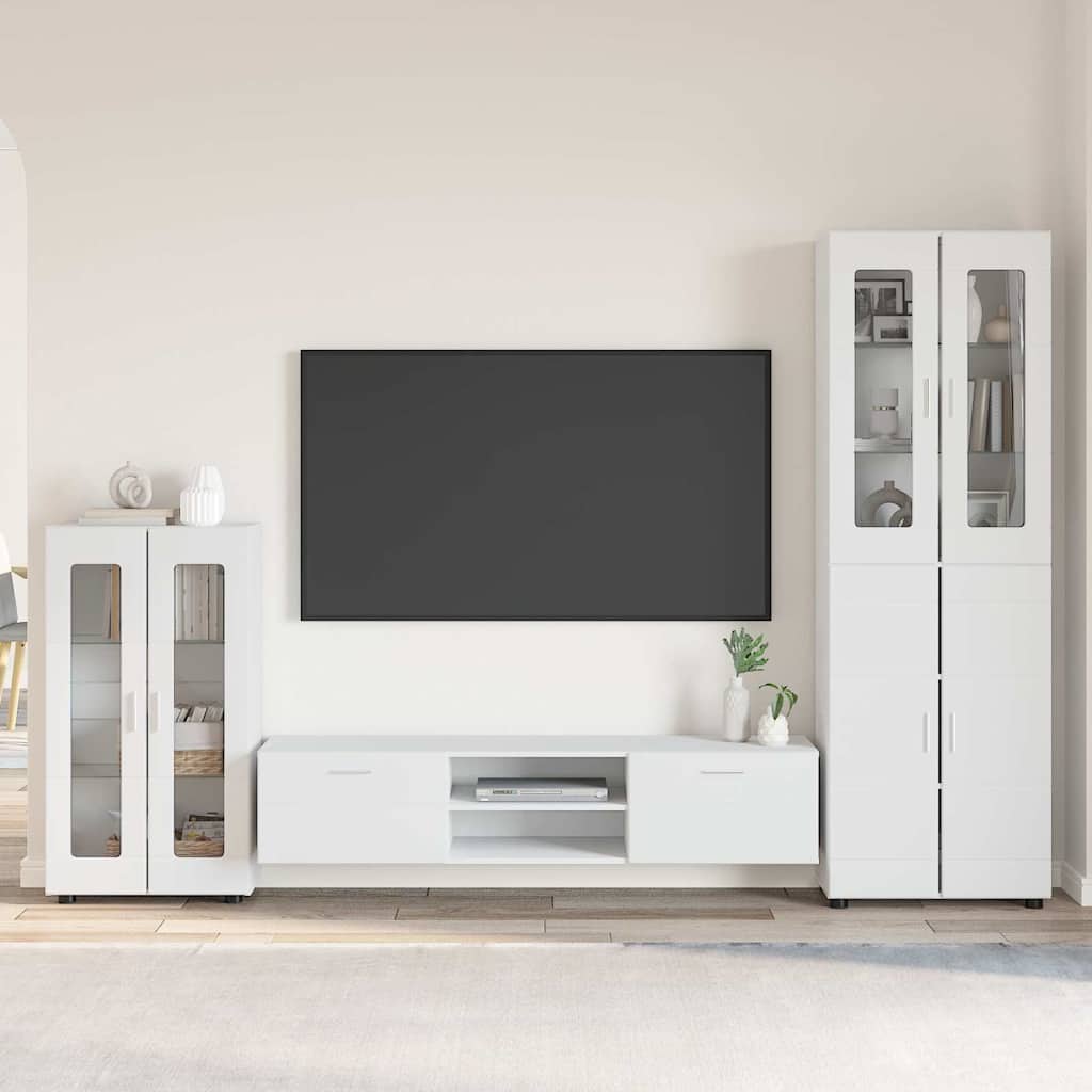 vidaXL TV Cabinet Set FLORIN 3 pcs White Engineered Wood