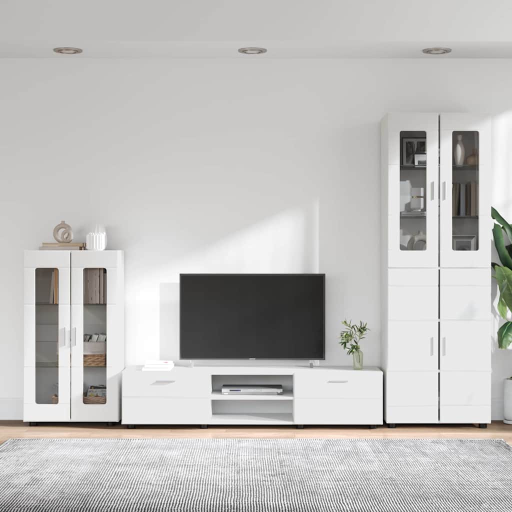 vidaXL TV Cabinet Set FLORIN 3 pcs White Engineered Wood