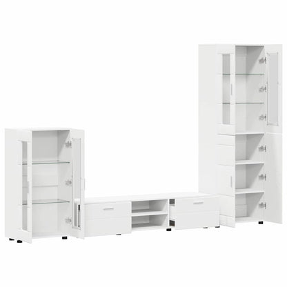 vidaXL TV Cabinet Set FLORIN 3 pcs White Engineered Wood