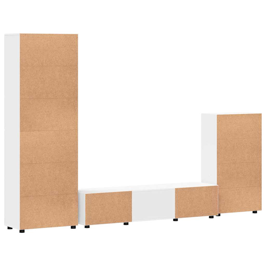 vidaXL TV Cabinet Set FLORIN 3 pcs White Engineered Wood