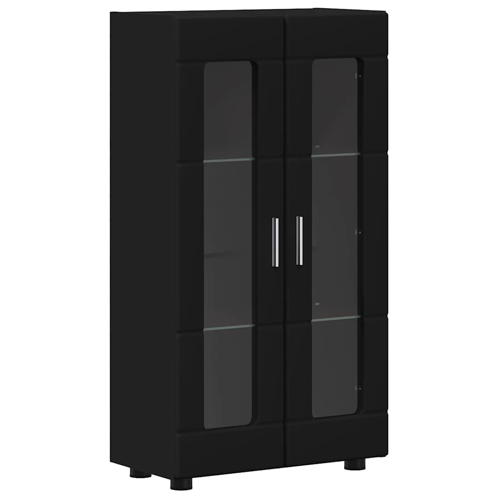 vidaXL TV Cabinet Set with Drawer FLORIN 3 pcs Black Engineered Wood